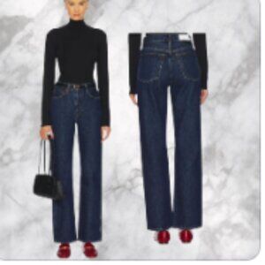Re/Done Women's High Rise Jeans - Dark Blue